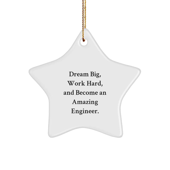 Inspirational Gifts for Engineer Friends and Family with Funny Dream Big Star Ornament, Christmas Unique Gifts from Men and Women - Image 1