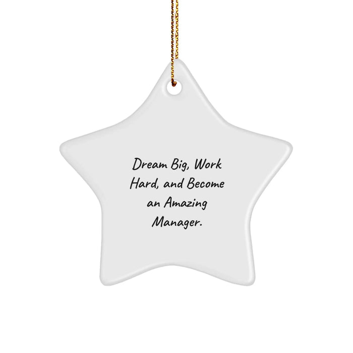 Funny Manager Gifts for Men Star Ornament - Dream Big Work Hard, Become Amazing - Christmas Decoration - Image 1