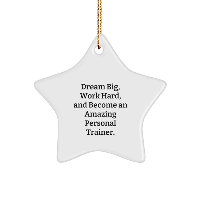 Funny Quote Personal Trainer Gifts from Friends for Christmas Unique Star Ornament - Image 1