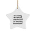 Funny Postmaster Gifts from Friends for Postmaster Men, Inspirational Star Ornament for Postmaster Women, Dream Big Quote Christmas Unique Gifts for Coworkers - Image 1