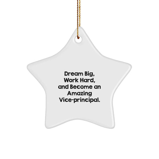 Funny Inspirational Vice-principal Gifts from Men, Gifts for Vice-principal, Star Ornament, Christmas Unique Gifts with Dream Big Quote - Image 1