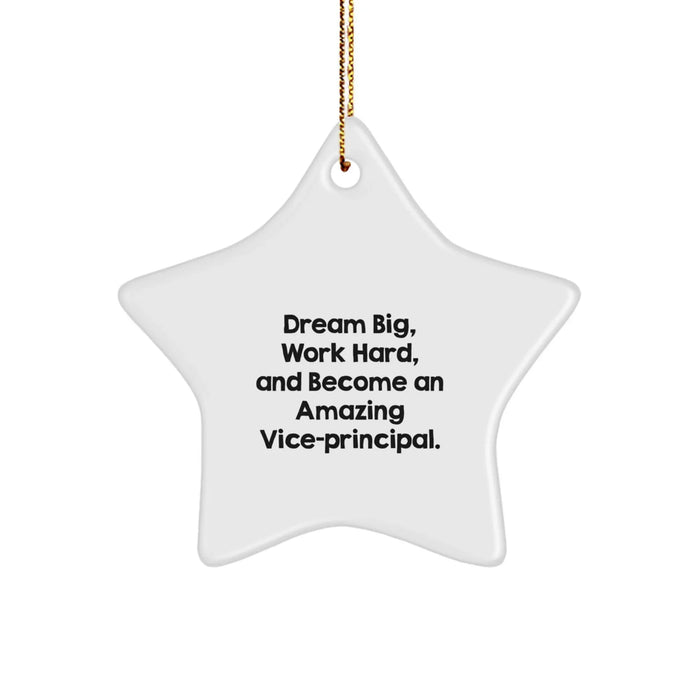 Funny Inspirational Vice-principal Gifts from Men, Gifts for Vice-principal, Star Ornament, Christmas Unique Gifts with Dream Big Quote - Image 1