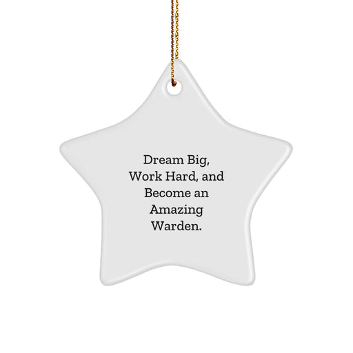 Unique Warden Star Ornament Gifts from Friends and Family - Dream Big, Work Hard, Inspirational Christmas Decorations for Warden Enthusiasts - Image 1