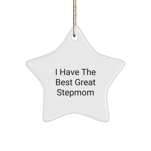 Funny Stepmom Gifts from Men for Great Step Moms at Christmas Unique Star Ornament - Image 1