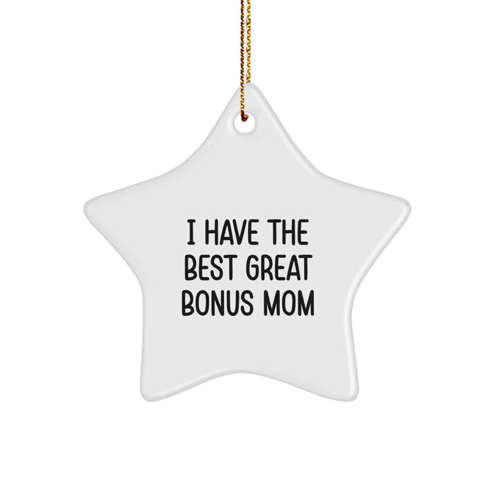 Funny Bonus Mom Star Ornament Gifts from Family, Great Christmas Unique Gifts for Bonus Mom - Image 1