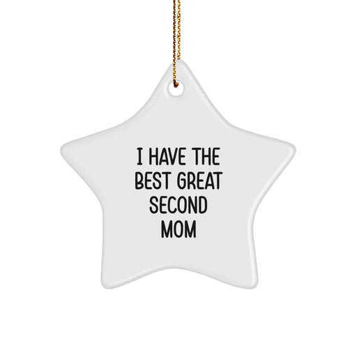 Funny Second Mom Gifts from Men to Second Mom - I Have The Best Great Second Mom Star Ornament, Christmas Unique Gifts for Second Mom - Image 1