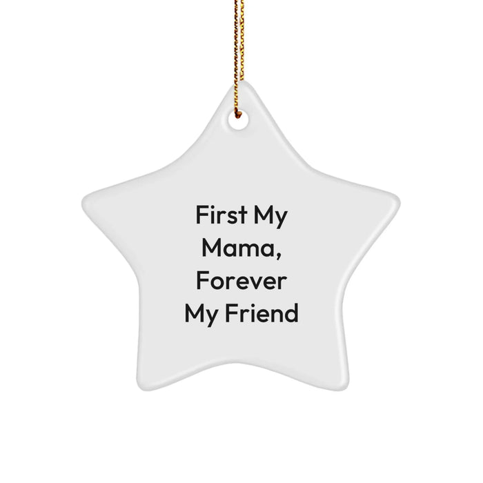 Funny Mama Star Ornament Gifts from Men to Mama for Christmas Unique Decorations-Star Shaped MDF with Sublimation - Image 1