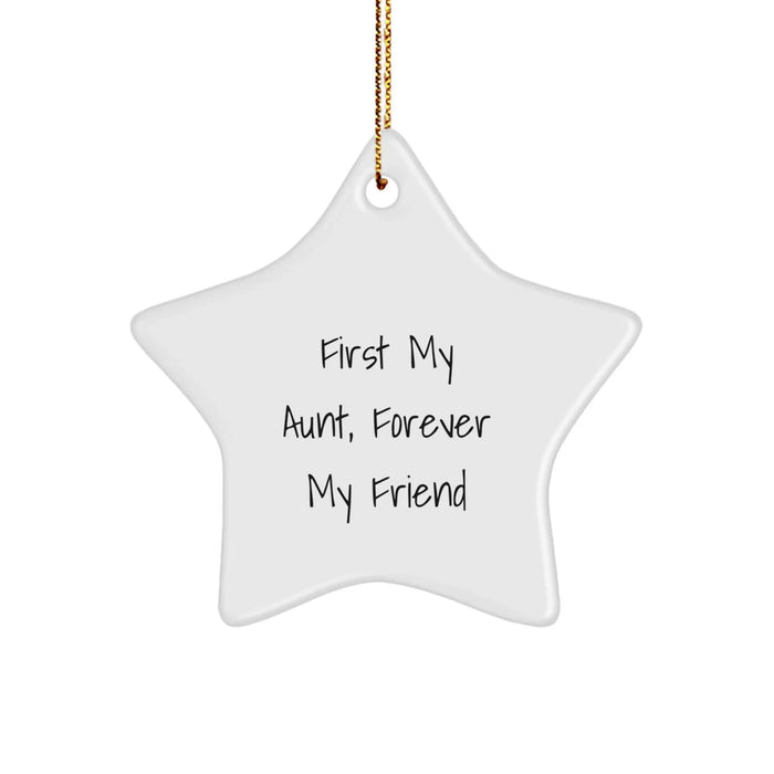 Funny Aunt Star Ornament Gifts for Aunt from Family, Christmas Unique Gifts with Quote - Image 1