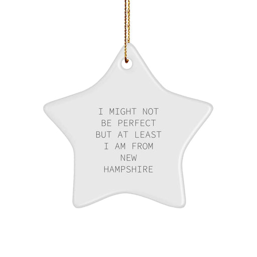 Funny New Hampshire Gifts for Friends, Star Ornament from New Hampshire, Perfect for Christmas Unique Gifts - Image 1