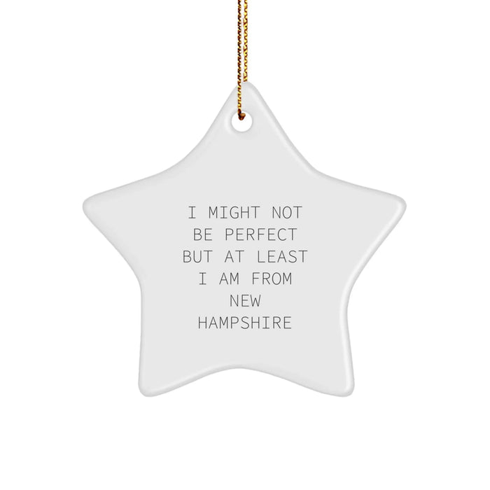 Funny New Hampshire Gifts for Friends, Star Ornament from New Hampshire, Perfect for Christmas Unique Gifts - Image 1