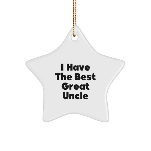 Funny Uncle Gifts, 'I Have The Best Great Uncle' Star Ornament for Christmas, Gifts from Men to Uncle - Unique Uncle Presents - Image 1