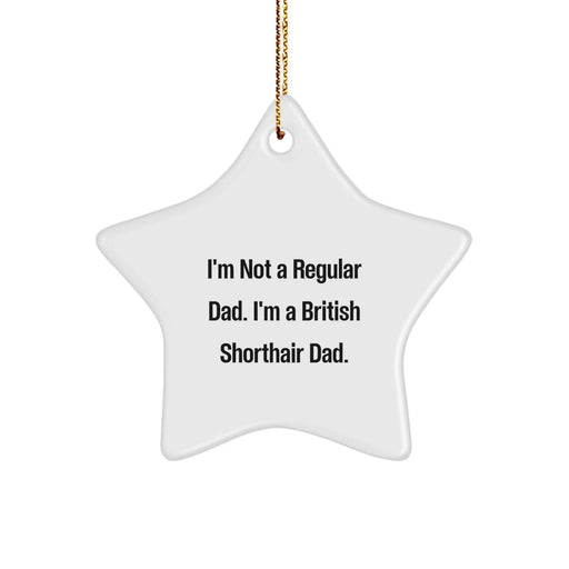 Funny British Shorthair Cat Dad Star Ornament Gifts from Men to Family for Christmas Unique - Image 1