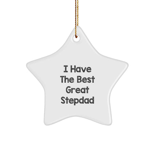 Funny Stepdad Gifts from Family, Great Stepdad Star Ornament for Christmas Unique Gifts - Image 1