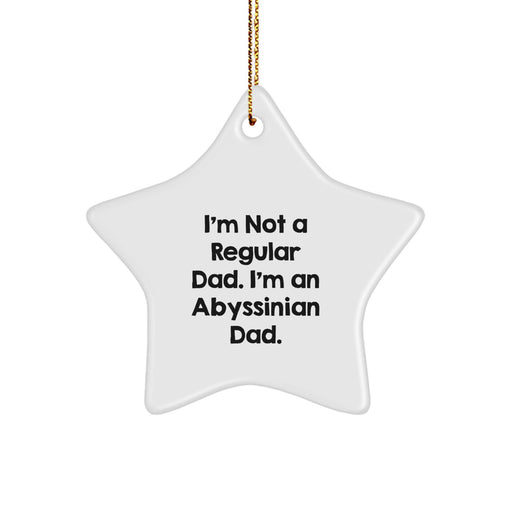 Abyssinian Cat Dad Funny Star Ornament, Gifts from Men or Women for Abyssinian Cat Owners at Christmas Time, Star Shaped Decoration - Image 1