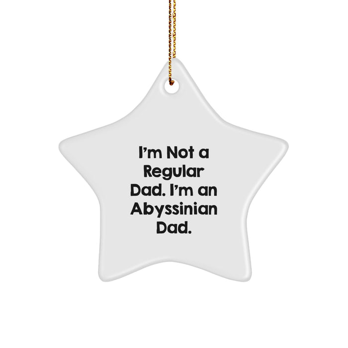 Abyssinian Cat Dad Funny Star Ornament, Gifts from Men or Women for Abyssinian Cat Owners at Christmas Time, Star Shaped Decoration - Image 1