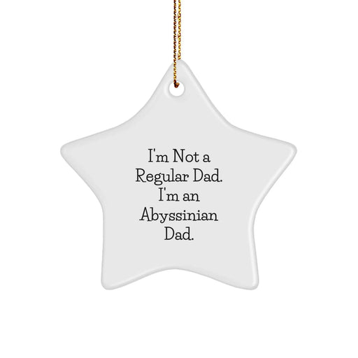 Funny Abyssinian Cat Gifts for Dad Christmas Star Ornament, Gifts from Men to Dad, I'm Not A Regular Dad. I'm An Abyssinian Dad. - Image 1