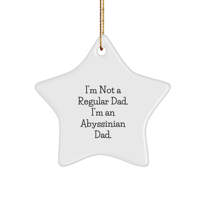 Funny Abyssinian Cat Gifts for Dad Christmas Star Ornament, Gifts from Men to Dad, I'm Not A Regular Dad. I'm An Abyssinian Dad. - Image 1