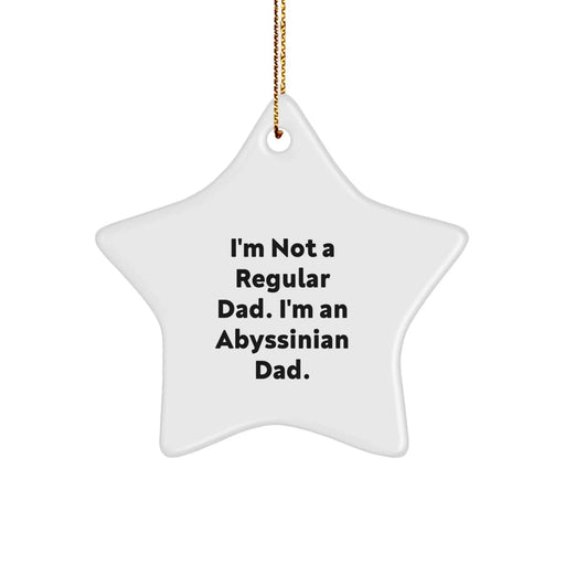 Funny Abyssinian Cat Star Ornament Gifts for Dad, Unique Christmas Ornaments for Home Decor, Gifts from Men to Family and Friends who Love Abyssinian Cats - Image 1