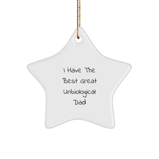 Funny Unbiological Dad Gifts from Men to Great Unbiological Dad Star Ornament for Christmas - Image 1