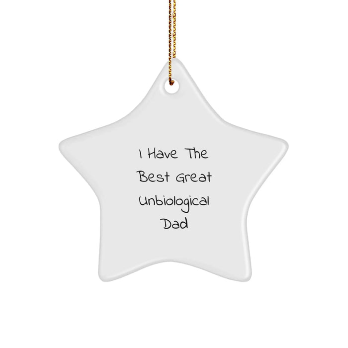 Funny Unbiological Dad Gifts from Men to Great Unbiological Dad Star Ornament for Christmas - Image 1