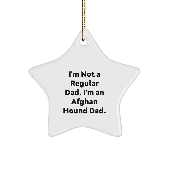Funny Afghan Hound Dog Dad Gifts from Men for Dad - Star Ornament Christmas Unique Gifts for Afghan Hound Dog Lovers - Star Shaped Decorative Figurine - Image 1
