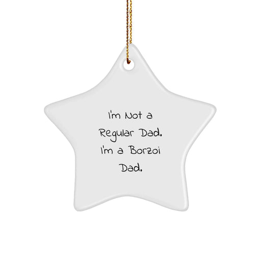 Funny Borzoi Dog Gifts from Dad - Star Ornament for Christmas Unique Gifts - Image 1
