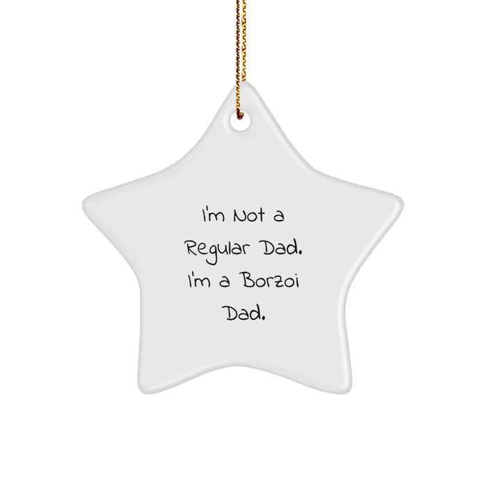 Funny Borzoi Dog Gifts from Dad - Star Ornament for Christmas Unique Gifts - Image 1
