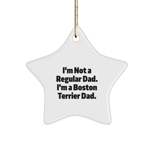 Funny Boston Terrier Dog Christmas Unique Gifts from Dad, Star Ornament for Boston Terrier Dog Lovers, Unique Christmas Decorations - Image 1
