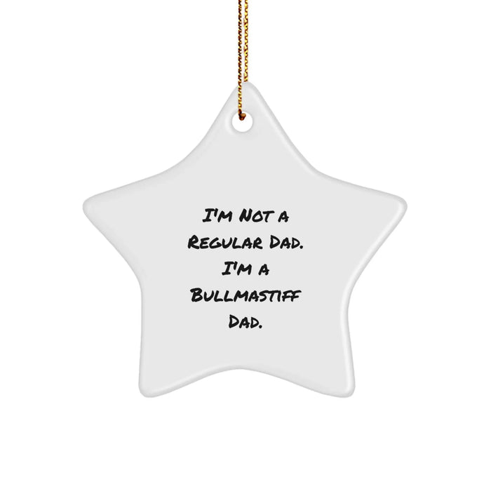 Funny Bullmastiff Dad Gifts from Men to Family for Christmas Unique Star Ornament - Image 1
