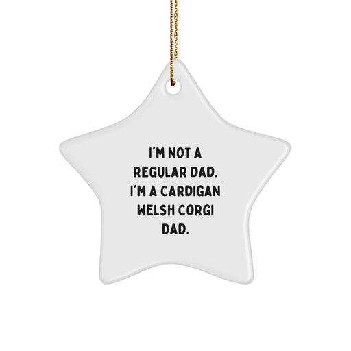 Funny Cardigan Welsh Corgi Dad Star Ornament Gifts for Men Women Friends Family Christmas Unique Presents - Image 1
