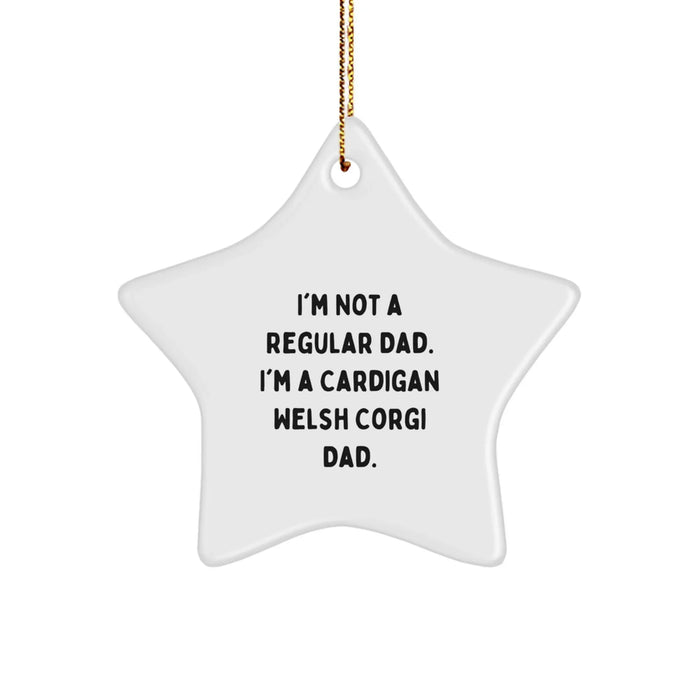 Funny Cardigan Welsh Corgi Dad Star Ornament Gifts for Men Women Friends Family Christmas Unique Presents - Image 1