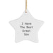Funny Son Gift Ideas, Unique Star Ornament for Him, 'I Have The Best Great Son' Quote Christmas Decoration - Image 1