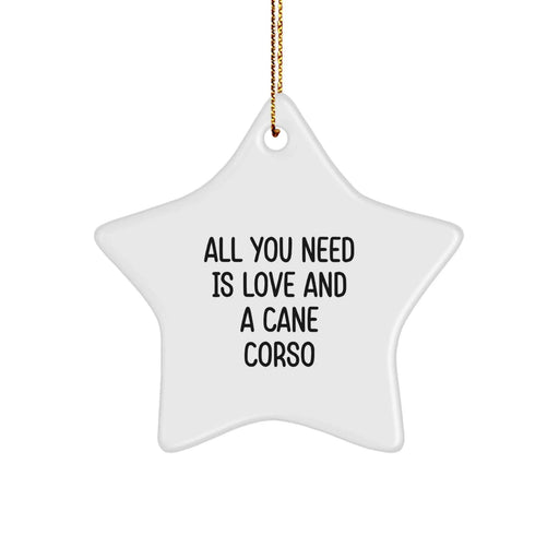 Funny Cane Corso Dog Christmas Unique Gifts from Friends for Men Star Ornament - All You Need Is Love And A Cane Corso - Image 1
