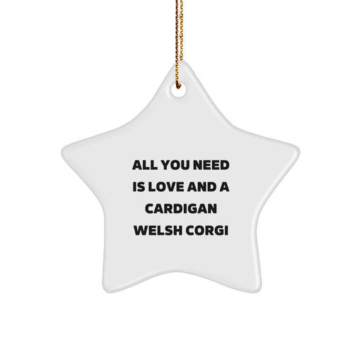 Cardigan Welsh Corgi Dog Star Ornament, Love And A Cardigan Welsh Corgi Christmas Unique Gifts from Friends and Family - Image 1