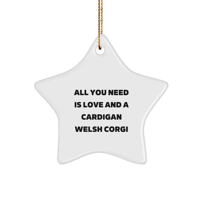 Cardigan Welsh Corgi Dog Star Ornament, Love And A Cardigan Welsh Corgi Christmas Unique Gifts from Friends and Family - Image 1