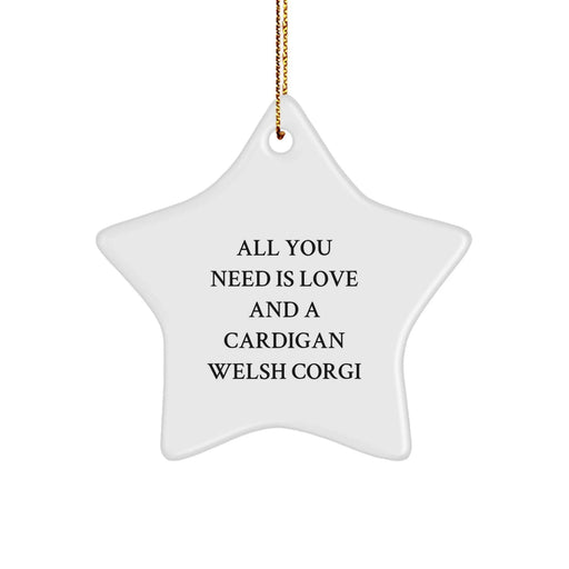 Cardigan Welsh Corgi Dog Christmas Unique Gifts from Men - All You Need Is Love And A Star Ornament for Friends - Image 1