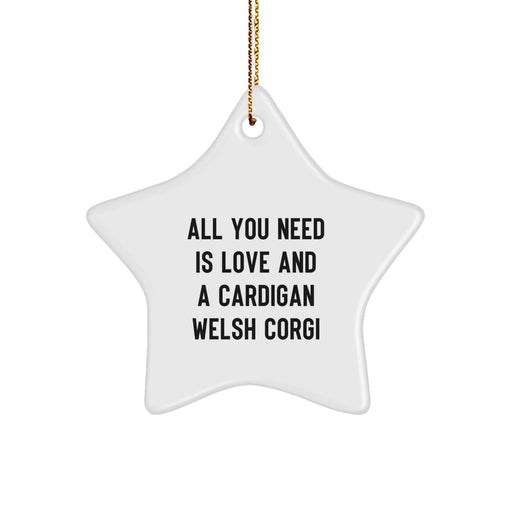 Funny Cardigan Welsh Corgi Dog Star Ornament Gifts from Family for Christmas Unique - Image 1