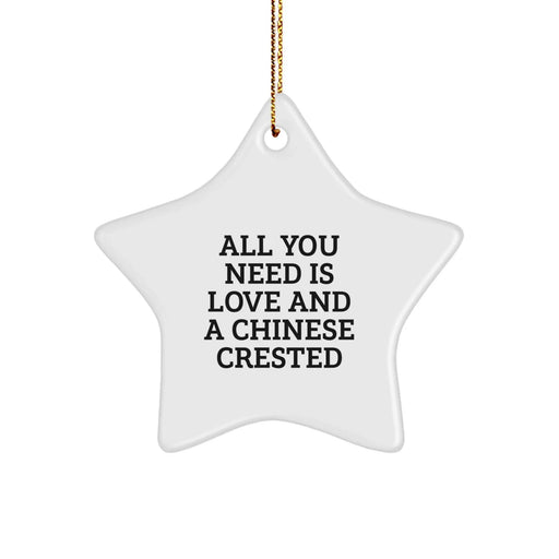 Chinese Crested Dog Star Ornament Gifts from Men to Chinese Crested Dog Lovers, Inspirational Christmas Unique Gifts - Image 1
