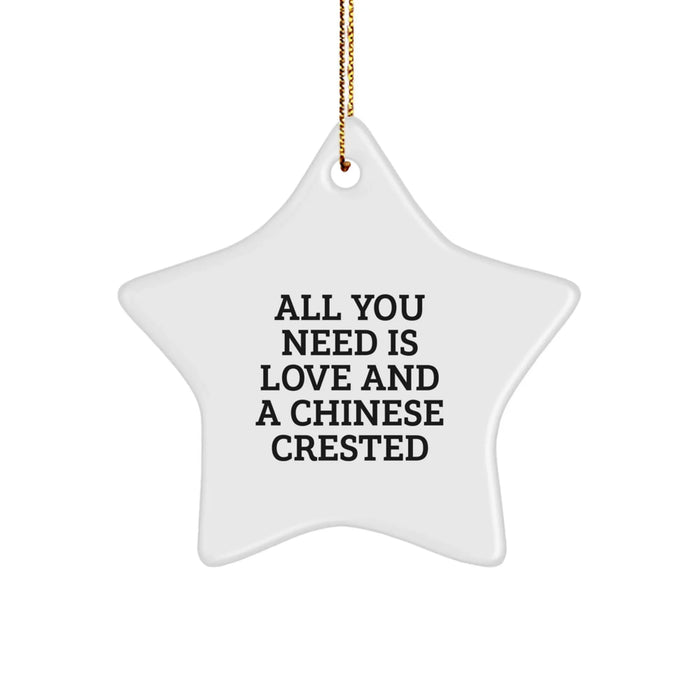 Chinese Crested Dog Star Ornament Gifts from Men to Chinese Crested Dog Lovers, Inspirational Christmas Unique Gifts - Image 1