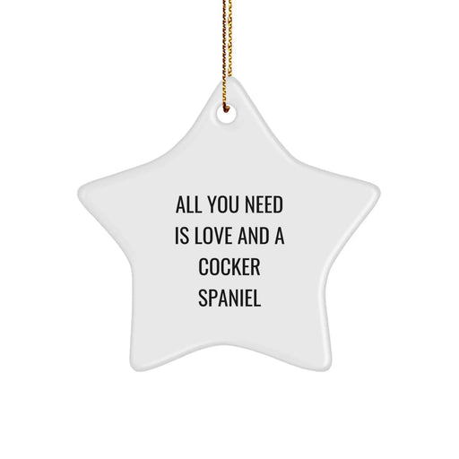 Funny Cocker Spaniel Dog Gifts for Family and Friends - Star Ornament with Inspirational Quote - Image 1