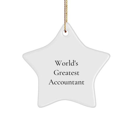 Funny Accountant Gifts from Friends for Christmas - World's Greatest Accountant Star Ornament - Image 1