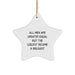 Funny Biologist Gifts from Men to Friends - Star Ornament for Christmas with Quote 'All Men Are Created Equal But The Coolest Become A Biologist' - Image 1