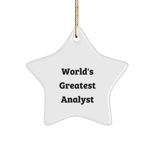 Funny World's Greatest Analyst Gifts from Friends, Star Ornament for Analyst Men, Christmas Unique Star-Shaped Decorations - Image 1