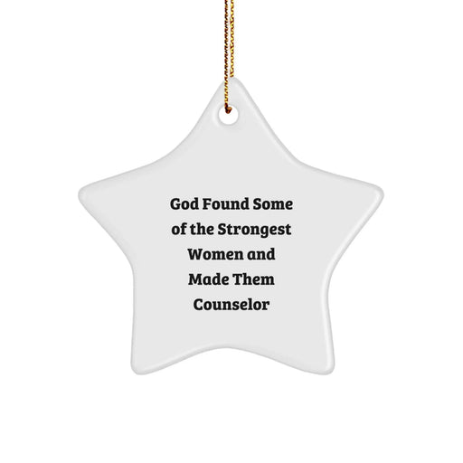 Counselor Star Ornaments, Gifts from Friends, Gifts for Counselor, Funny Quote, Star Ornament, Christmas Unique Gifts - Image 1