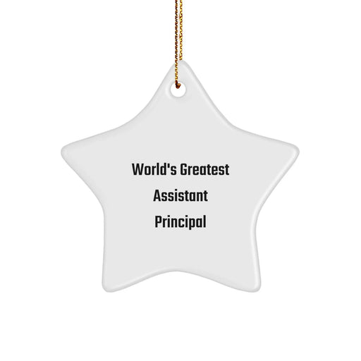 Funny World's Greatest Assistant Principal Gifts from Coworkers for Christmas Unique Star Ornament - Image 1