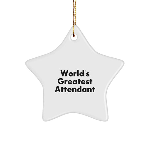 Funny Attendant Gifts from Friends for Attendants, World's Greatest Star Ornament, Christmas Unique Gifts - Image 1