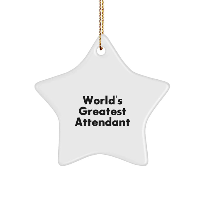 Funny Attendant Gifts from Friends for Attendants, World's Greatest Star Ornament, Christmas Unique Gifts - Image 1