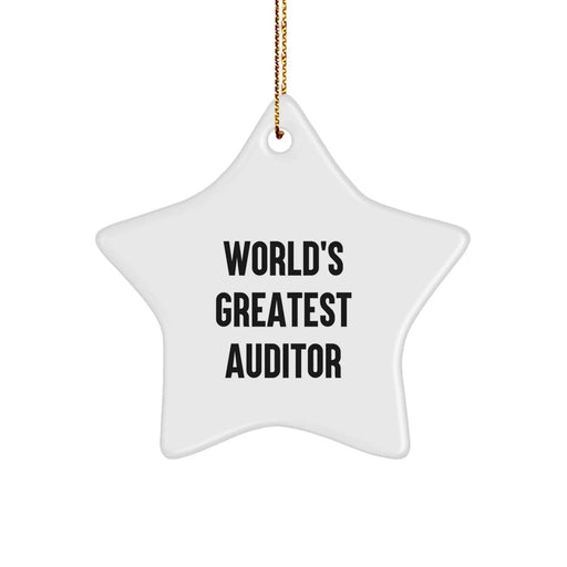 Funny Auditor Gifts from Men - World's Greatest Auditor Star Ornament for Christmas Unique Gifts - Image 1