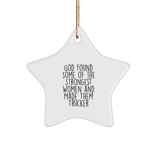 Funny Trucker Gifts, Trucker Star Ornament, Christmas Unique Gifts from Men to Trucker Friends - Image 1