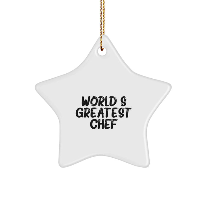 Chef Star Ornament World's Greatest Funny Gift from Family for Christmas - Image 1